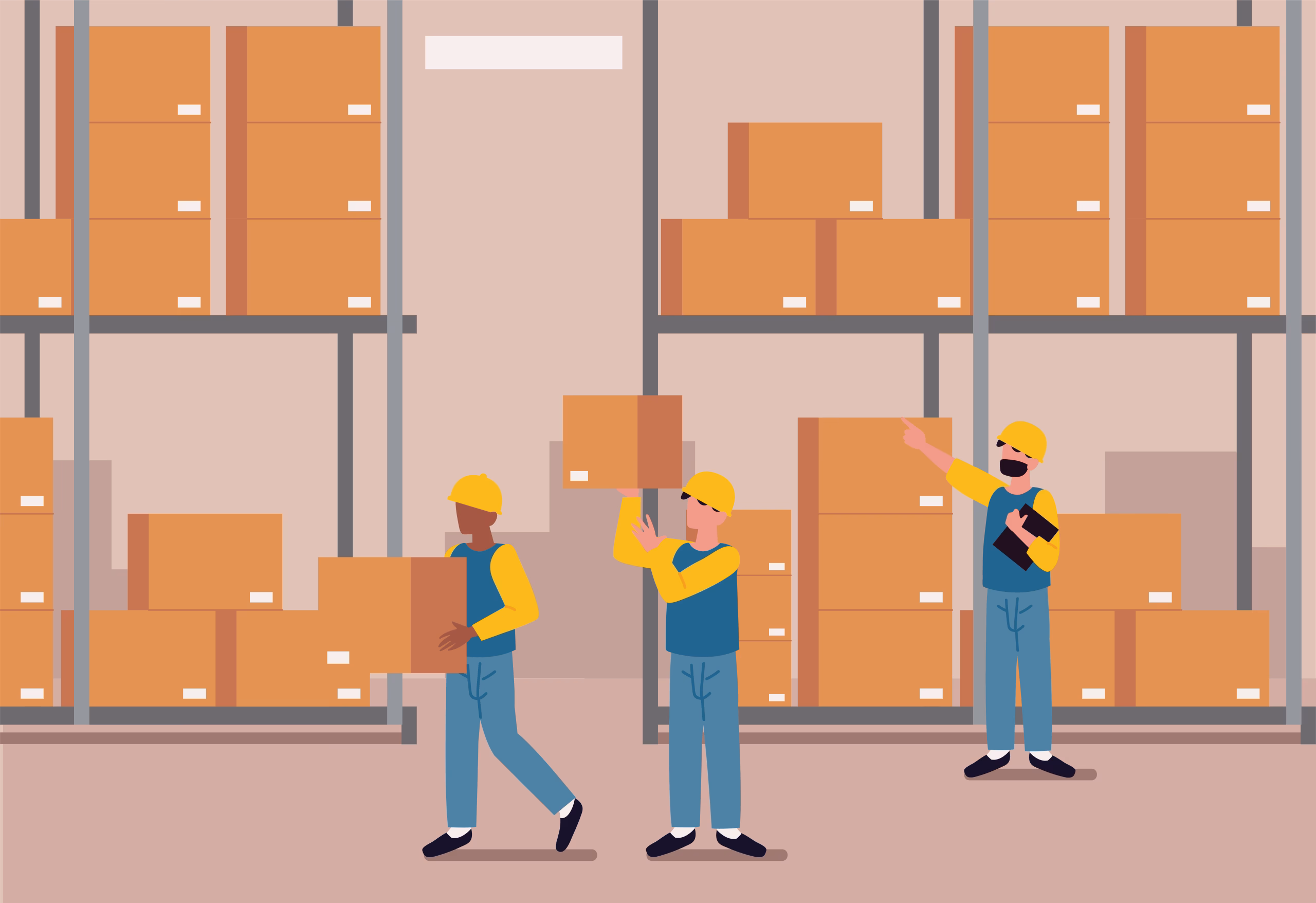 warehouse workers loading