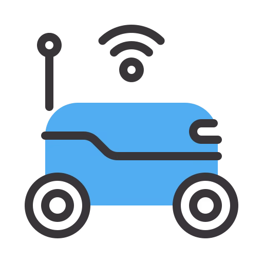 blue delivery car