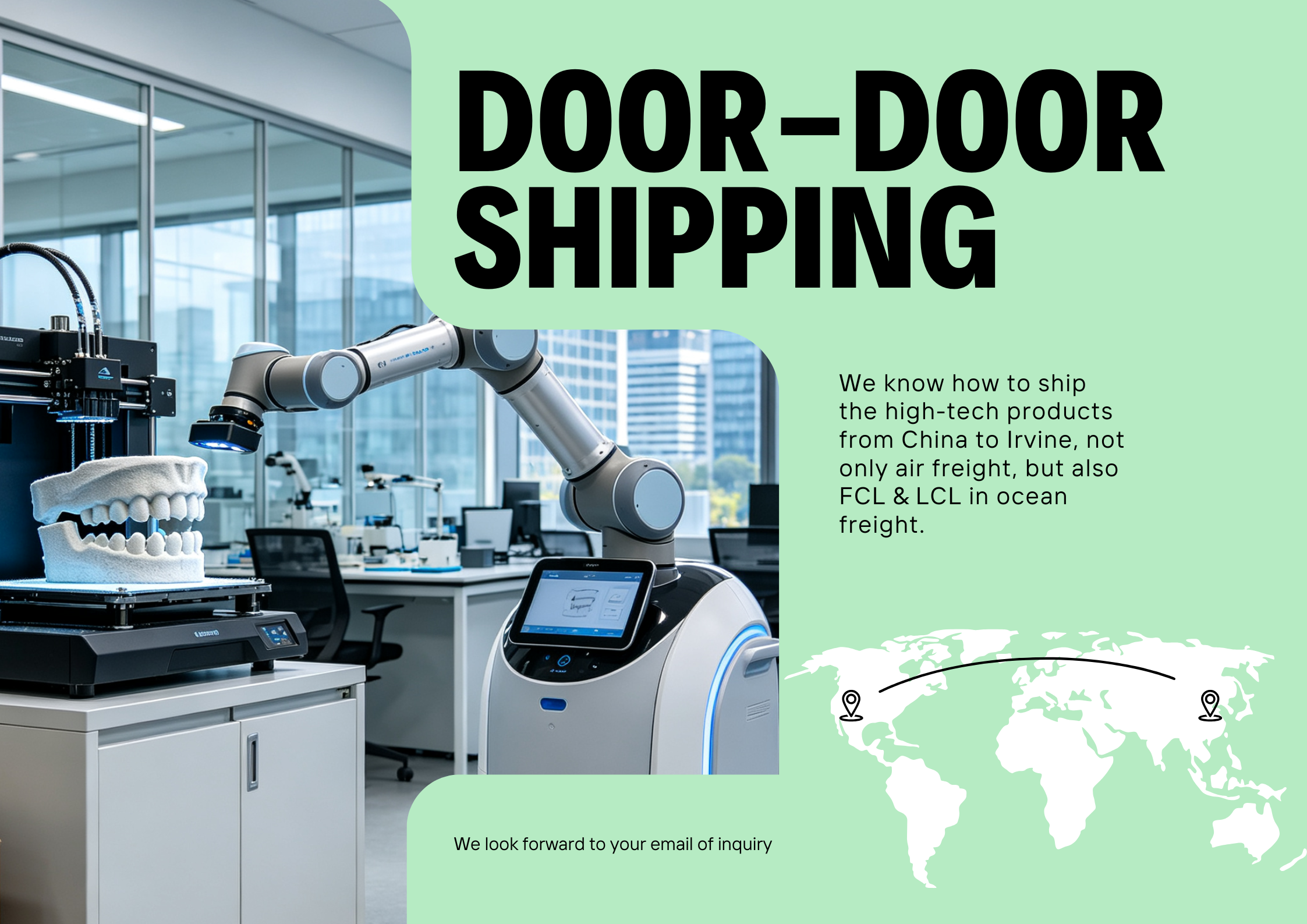 door to door shipping to Irvine